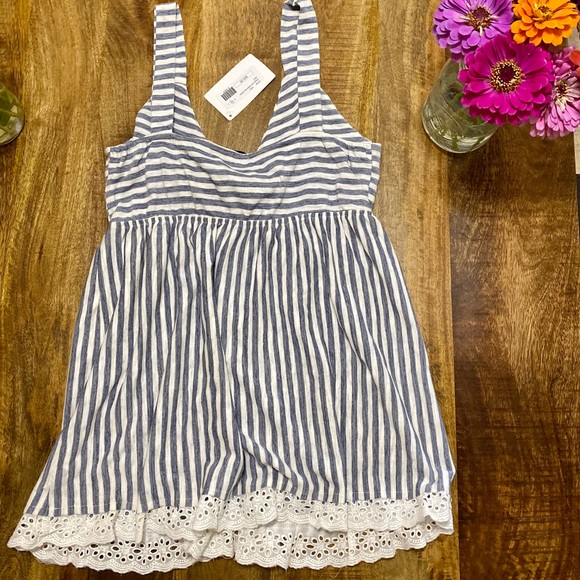 Striped blue tank top. - Picture 2 of 4